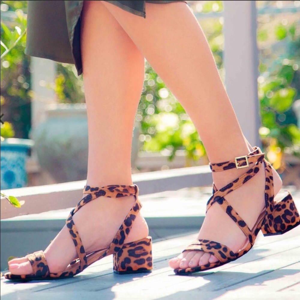 JADEN LEOPARD low heel strappy sandal - Picture 2 of 6